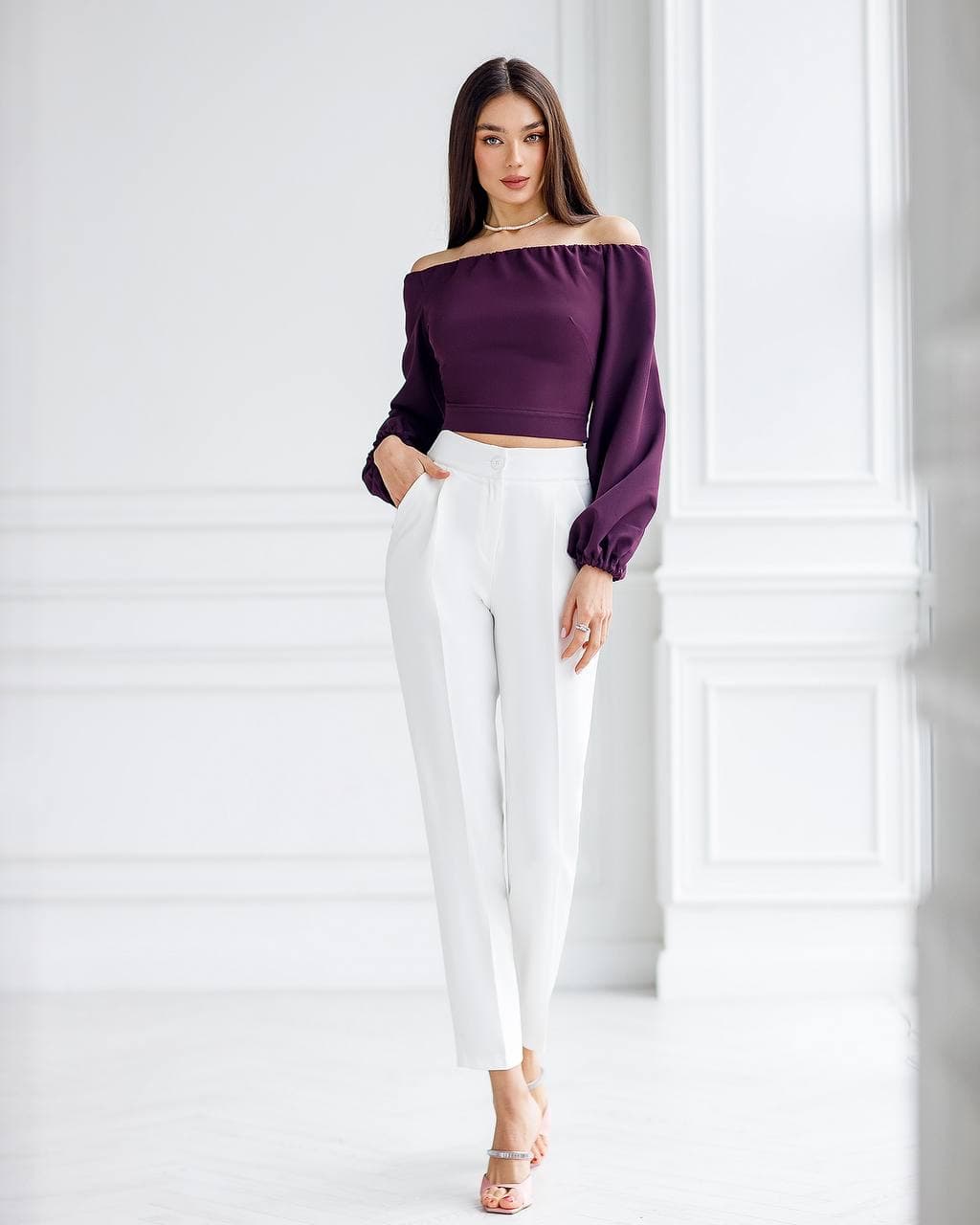 Plum Off-Shoulder Blouse
